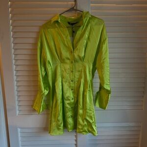 *BRAND NEW* Zara Satin Formal/Party Bright Green Dress